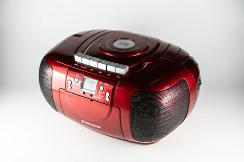 ANABAS CDラジオカセットレコーダー レッド CDCB5R [ワイドFM対応]