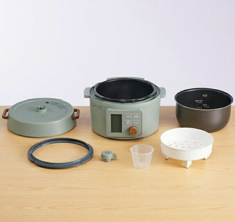 アイリスオーヤマ 電気圧力鍋 3L 液晶タイプ グリーン KPC-MB3-G