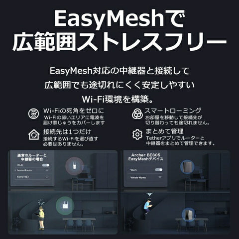 ティーピーリンク Wi-Fiルーター 11520+5760+1376Mbps Archer BE805 [Wi-Fi 7(be) /IPv6対応]