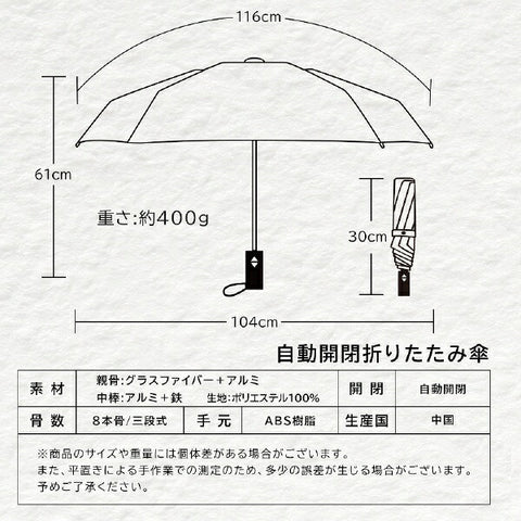 KIZAWA Automatic opening/closing 8-rib rain umbrella, inverted umbrella, navy ALN-08321UO-navy [Umbrella/58cm]