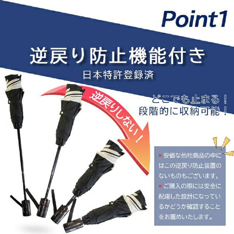 KIZAWA Automatic opening/closing 8-rib rain umbrella, inverted umbrella, navy ALN-08321UO-navy [Umbrella/58cm]