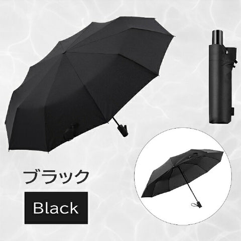 KIZAWA 自動開閉10本骨雨傘 ブラック ABC-10319UI-black [雨傘 /58cm]