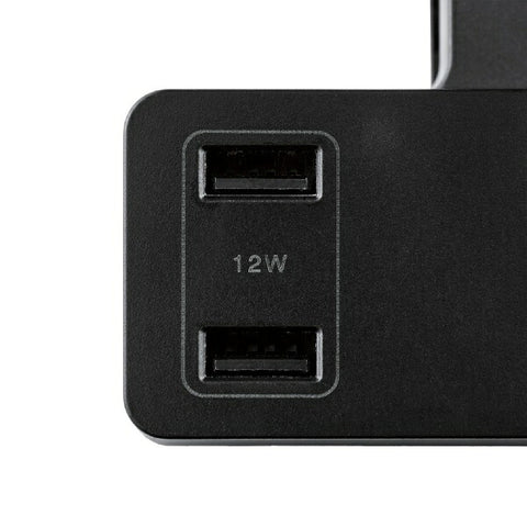 Elecom USB剪辑Tap with Lightning，防尘快门，3包USB x 2 2.4a 2.4a 2.4a T-U05-3225BK