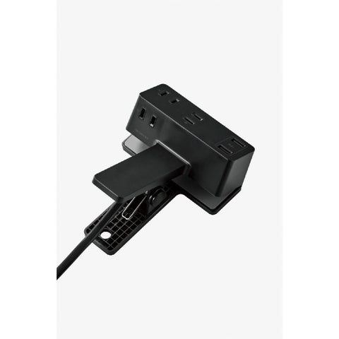 エレコム ＵＳＢクリップタップ　雷サージ付　ホコリシャッター付　３個口　ＵＳＢＡ×２　２．４Ａ　２．５ｍ T-U05-3225BK