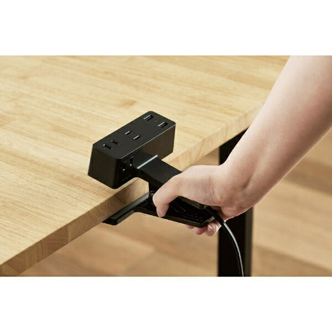 Elecom USB剪辑Tap with Lightning，防尘快门，3包USB x 2 2.4a 2.4a 2.4a T-U05-3225BK