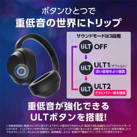 ソニー ブルートゥースヘッドホン ULT WEAR ブラック WH-ULT900NB [ノイズキャンセリング対応 /Bluetooth対応]