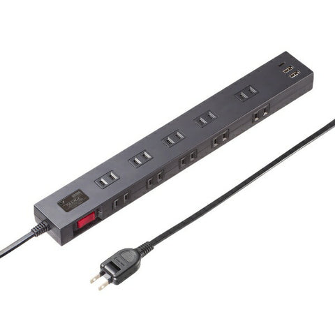 SANWA SUPPLY Lightning Tap 10 連接埠 + USB-A + Type-C (PD20W) TAP-SP2110NUC-1BK