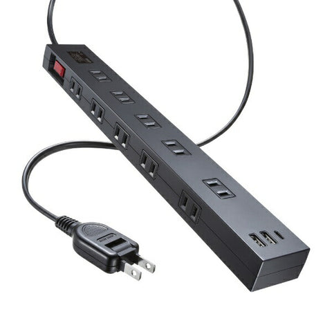 SANWA SUPPLY Lightning Tap 10 ports + USB-A + Type-C (PD20W) TAP-SP2110NUC-1BK