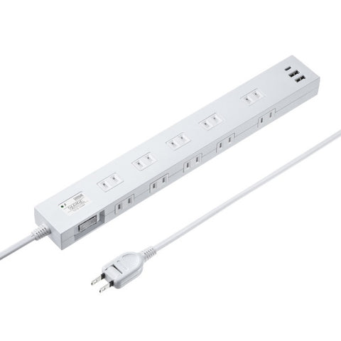 SANWA SUPPLY Lightning Tap 10 ports + USB-A + Type-C (PD20W) TAP-SP2110NUC-2W