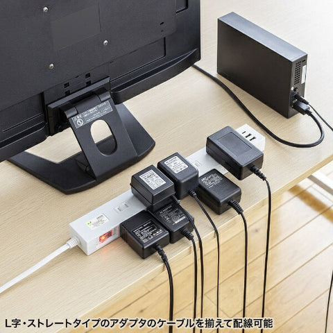SANWA SUPPLY 雷タップ　10個口＋USB-A+Type-C（PD20W） TAP-SP2110NUC-2W