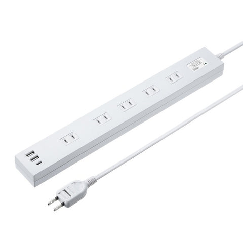 SANWA SUPPLY 雷タップ　10個口＋USB-A+Type-C（PD20W） TAP-SP2110NUC-2W