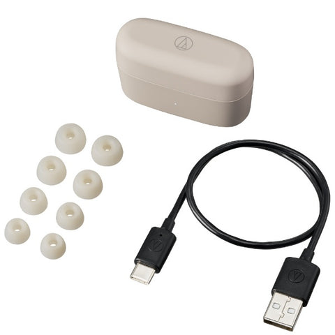 audio-technica 完全ワイヤレスイヤホン ライトベージュ ATH-CKS30TW+BG [ワイヤレス(左右分離) /ノイズキャンセリング対応 /Bluetooth対応]