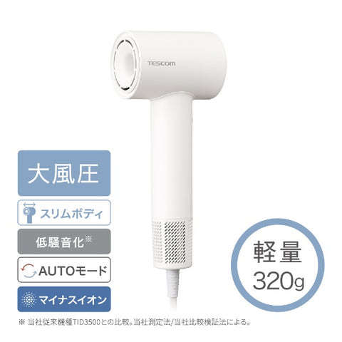 テスコム マイナスイオン ヘアドライヤー ホワイト TD760A-W