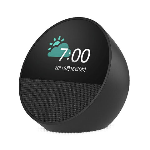 Amazon Echo Spot - 智慧鬧鐘，搭配 Alexa Black B0C2S4K41G [藍牙相容/Wi-Fi 相容]