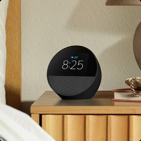 アマゾン Echo Spot（エコースポット） - スマートアラームクロック with Alexa ブラック B0C2S4K41G [Bluetooth対応 /Wi-Fi対応]