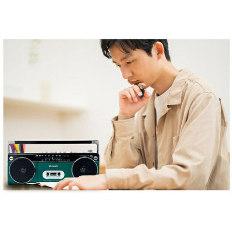 TOHSHOH ステレオ型ラジカセ aiwa アイワ グリーン GAA4-RCP0002-GN [ワイドFM対応 /Bluetooth対応]