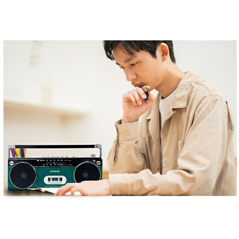 TOHSHOH stereo radio cassette player aiwa Aiwa Green GAA4-RCP0002-GN [Wide FM compatible/Bluetooth compatible]