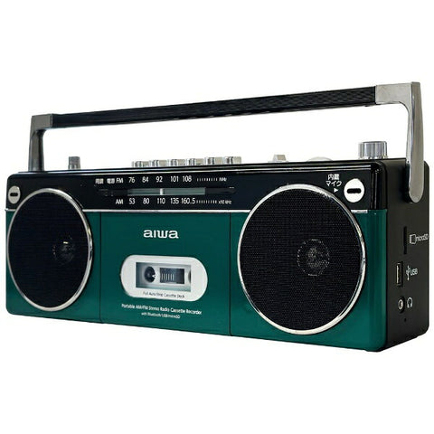 TOHSHOH ステレオ型ラジカセ aiwa アイワ グリーン GAA4-RCP0002-GN [ワイドFM対応 /Bluetooth対応]