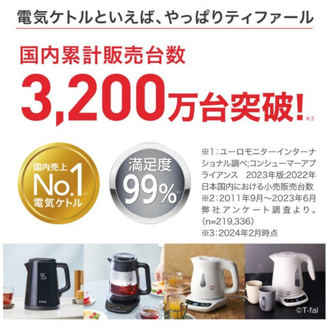 티파르 전기 주전자 저스틴 락 블랙 KO5908JP [1.2L]