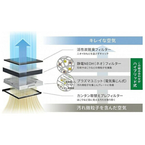 Dainichi混合空气净化器CL-HB924-WT [适用的Tatami Mats：38 Tatami Mats /与PM2.5兼容]