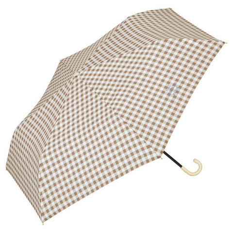木塑复合材料。雨伞折叠伞双色格子迷你木塑。米色 1663-214-002BE [雨伞/女式/50cm]