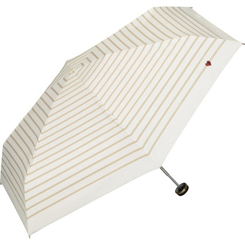 WPC. Parasol Folding Umbrella Shading Heart Embroidery Border Mini Wpc. Off 801-14653-102OF [Umbrella for both sun and rain/Women's/50cm]