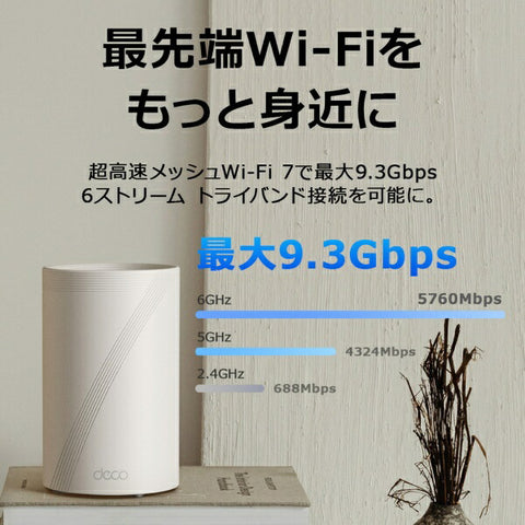 TP 링크 Wi-Fi 라우터 5764+2882+688mbps Deco Be65 Pro 2P (2 팩) [Wi-Fi 7 (BE) / IPv6 호환]