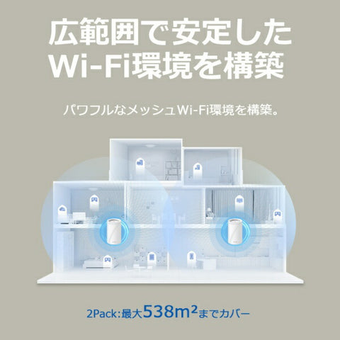 TP 링크 Wi-Fi 라우터 5764+2882+688mbps Deco Be65 Pro 2P (2 팩) [Wi-Fi 7 (BE) / IPv6 호환]