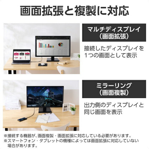 ELECOM USB-C ⇔ DisplayPort Cable [Video/2m/4K Compatible] Chrome/Android/iPadOS/iOS/Mac/Windows11 Compatible Black CAC-CDP20BK2