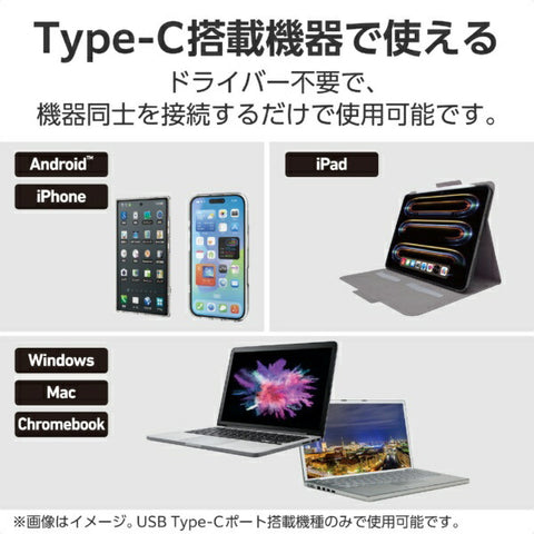 ELECOM USB-C ⇔ HDMI 線 [視訊/5m/4K 相容] Chrome/Android/iPadOS/iOS/Mac/Windows11 相容於黑色 CAC-CHDMI50BK2