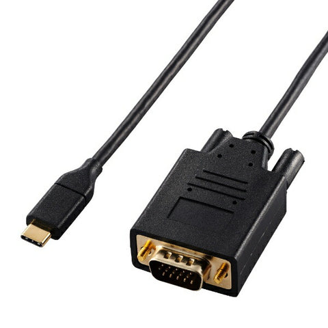 ELECOM USB-C ⇔ VGA Cable [Video /1m] Compatible with Chrome/Android/iPadOS/iOS/Mac/Windows11 Black CAC-CVGA10BK2