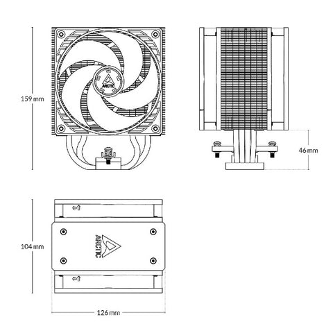 Arctic CPU Cooler 120mm Fan [LGA1851/1700・AM4/AM5] ACFRE00123A