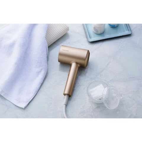 Tescom Hair Dryer, Large Air Flow, Quick Drying, 1200W Moisture Ion Hair Dryer, I-Shaped Switch <TURBO-DRY-OFF> Temperature Switch <HOT-Hot/Cold Mode-COOL> Gold TDX300A-N