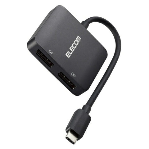 Elecom視頻轉換適配器[USB-C男性到女性DisplayPortx2] 8K兼容（Chrome/Android/iPados/ios/ios/Mac/Windows11兼容）黑色AD-CDP2BK2
