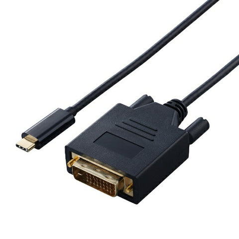 ELECOM USB-C ⇔ DVI Cable [Video /2m] (Compatible with Chrome/Android/iPadOS/iOS/Mac/Windows11) Black CAC-CDVI20BK2