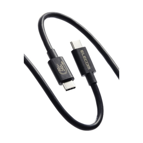 Elecom USB-C⇔USB-C电缆[视频 /电荷 /转移 / 1M / USB电源EPR / 240W / USB4 VER2.0] 8K兼容黑色USB4-V2CCE10NBK
