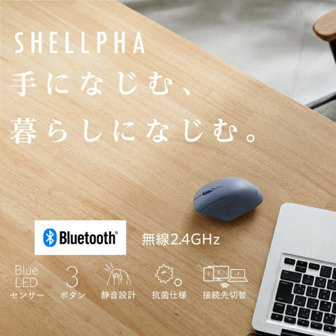 Elecom鼠標殼抗細菌M大小（與Chrome/Android/iPados/ios/Mac/Windows11兼容）Navy M-SH10MBSKNV [Blueled/Wireless/3按鈕/藍牙/USB]