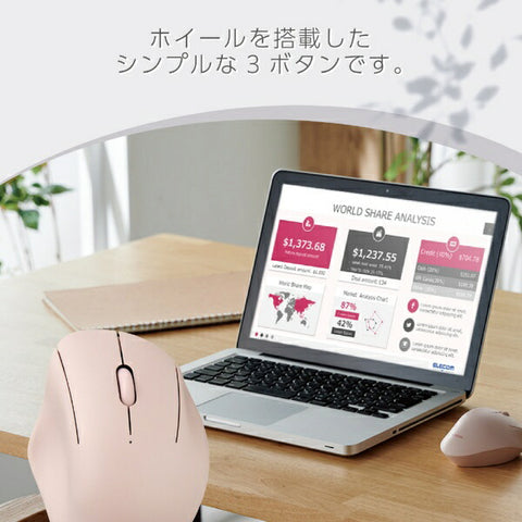 elecom鼠標殼抗細菌的大小（與chrome/android/iPados/ios/mac/windows11兼容粉紅色M-SH11MBSKPN [blueled/wireless/3 button/bluetooth/usb]
