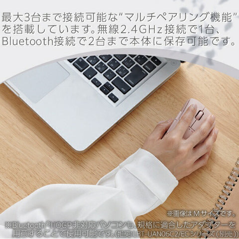Elecom鼠标壳抗菌抗菌尺寸（与Chrome/android/iPados/ios/Mac/Windows11兼容）粉色M-SH31MBSKPN [blueled/wireless/nirecle/7 button/button/bluetooth/usb]