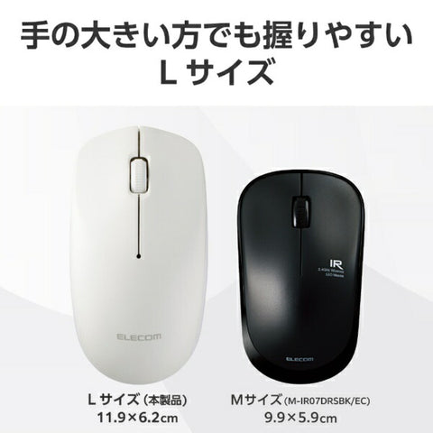 エレコム マウス (Chrome/Mac/Windows11対応) ホワイト M-LE10DRXWH [光学式 /無線(ワイヤレス) /3ボタン /USB]
