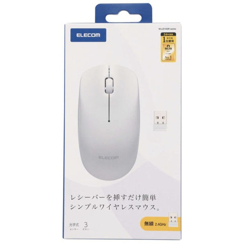 エレコム マウス (Chrome/Mac/Windows11対応) ホワイト M-LE10DRXWH [光学式 /無線(ワイヤレス) /3ボタン /USB]