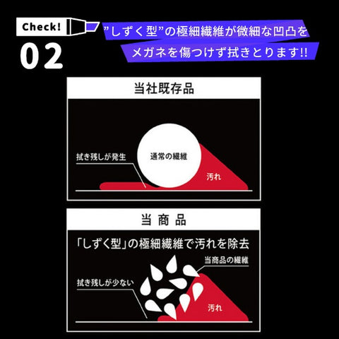 CHARMANT 鯖江のメガネ工場がいつも使っているメガネ拭き 小サイズ2枚セット LC226S 99 BK CHARMANT ブラック