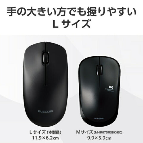 ELECOM Mouse (Compatible with Chrome/Android/iPadOS/iOS/Mac/Windows11) Black M-LE10BRXBK [Optical/Wireless/3 Button/Bluetooth]