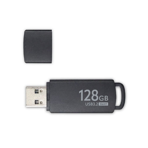 オリジナルベーシック USBメモリ (Mac/Windows11対応) ブラック OB-UM3A128G [128GB /USB TypeA /USB3.2 /キャップ式]