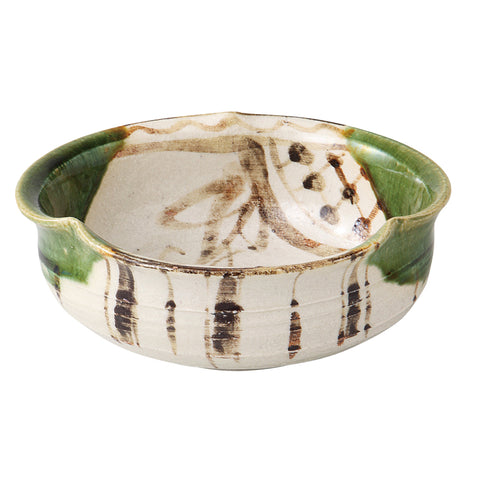 [Seto ware] Shio -Kiln Kiln Kobe Madotsuru Flat Bowl [Paste Box]