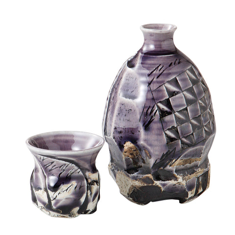 [Mino Ware] Sake Ware Set Dark Purple [메이크업 박스]