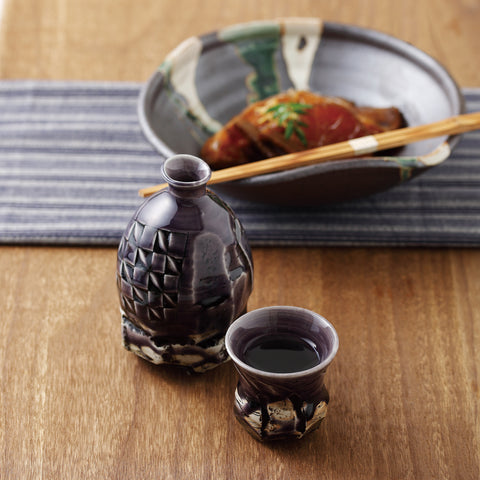 [Mino Ware] Sake Ware Set Dark Purple [메이크업 박스]