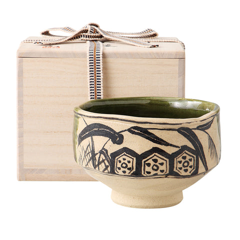 [Mino Ware] Oribe Bowl [Wooden Box]