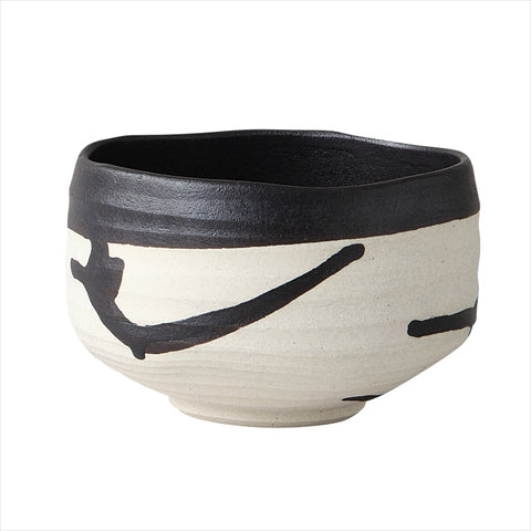 [Mino Ware] Shigaraki Black Style Mat Tea Bowl [Paste Box]