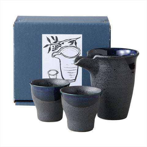 [미노웨어] Kurobuki -Blue -Style Cold Sake Wool [Ball Box]